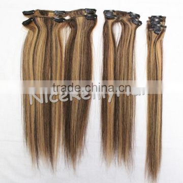 wholesale high quality inch clip-in human hair extensions 100% human hair best selling