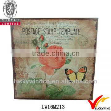 shabby rusty rose butterfly decorative wood slate square