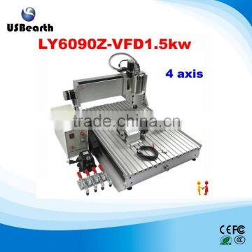 China hot-sale rotary axies 6090 4 axis cnc router with 1.5kw spindle for assembled & tested well