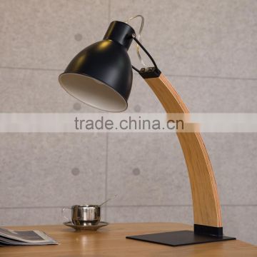 Desk lamp wood table lamp Iron lampshade for reading