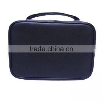 2016 Alibaba express china travel toiletry bags Black simple pu travel bags useful makepu bag taobao