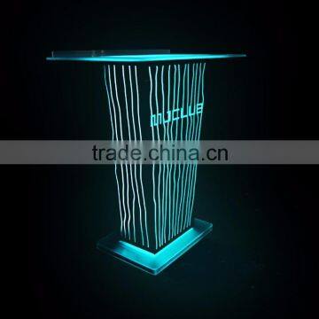 Clear Acrylic Podium Night Bar Table With LED Light, Night Bar DJ Facade photo-4