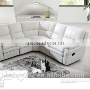 Modern design 6 seater Recliner sofa top grain leather and PU material