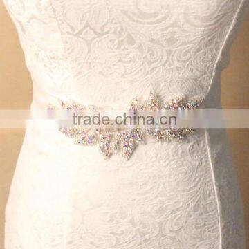 Delicate Shiny Leaf Bridal Veil Waist Chain photo-4