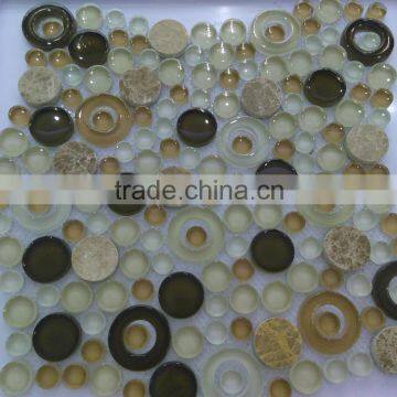 most popular and hot sale crystal round shape mosaic tile with many different colors