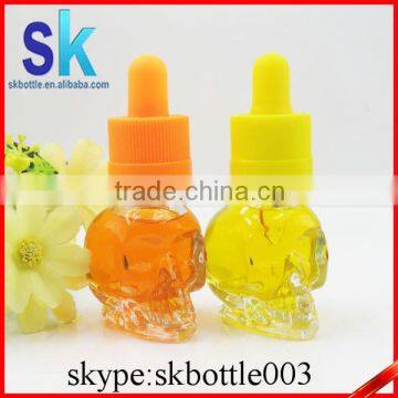15ml clear skull glass dropper bottle for e liquid e juice essential oil skull glass bottle from chila supplier