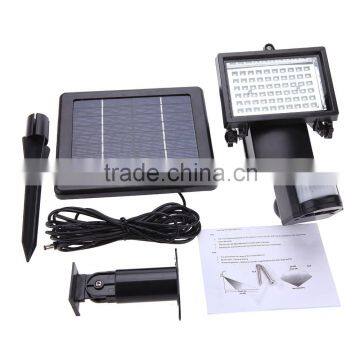 60 LEDs PIR Human Body Motion & Light Sensor Solar Powered Panel Security Lamp Floodlight House Home Garage Yard Pool Pond Shed