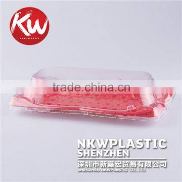 KW-0006 2016 New Fashion Flower Pink Plastic disposable Frozen Sushi Food tray (215*118*24mm) PS/BOPS Material