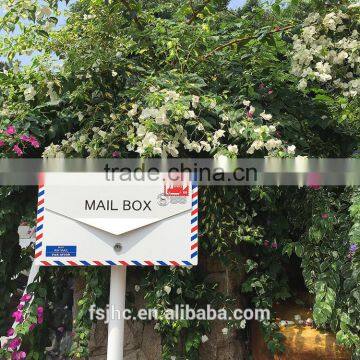 Foshan JHC-1035C Wall Mounted-Post Mounted Dual Use Metal Mailbox/Decorative Letterbox/Lovely Style Outdoor Postbox For Garden