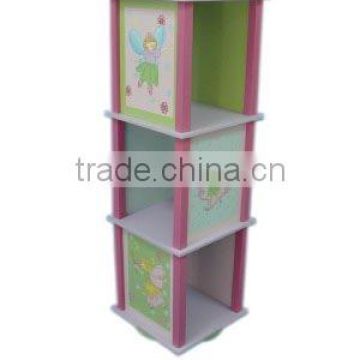 Kids Wooden Fairy Design Revolving Bookshelf/ Bookcase