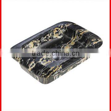 Rectangular counter sinks hand painted pattern marble style ceramic basin A275-P07