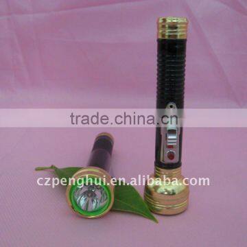 mini metal led flashlight gold-plated black body