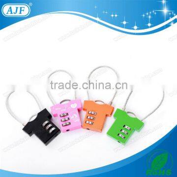 AJF 3 Digits Promotional T-shirt Shaped Luggage Travel Combination Padlock photo-1