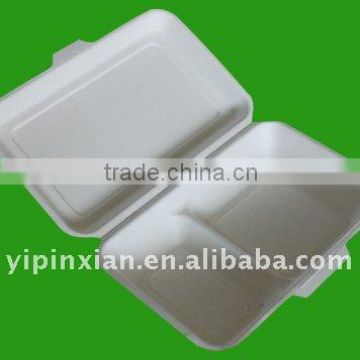 Microwave disposable biodegradable paper pulp fast food box tray