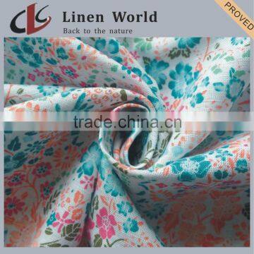 Hight Quality Printed Interwoven Linen Cotton Fabric For Garment