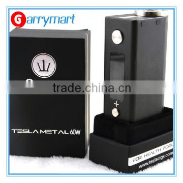 Single 18650 Battery Authentic Tesla 60w Box Mod Black/Silver Aluminum 60w Mod Wholesale