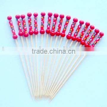 red peal bamboo fruit fork YD-FP01