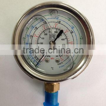 SR Oil Filled Pressure Gauge for Air Conditioner, Refrigeration, Refrigerant Gas Low High Pressure gauge