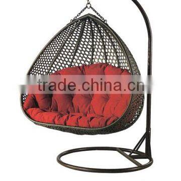 Garden iron swing double seat swing wicker swing chair