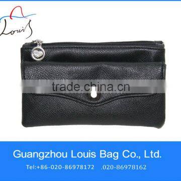 PU double zipper ladies evening bag