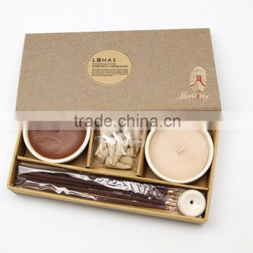 Special design scented candle set with ceramic bowl