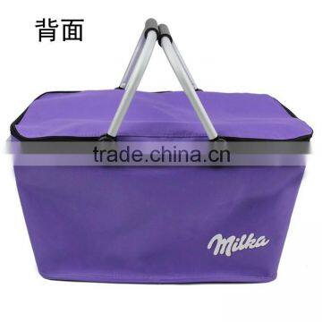 Aluminium Frame Collapsible 600D Polyester Insulated Picnic Basket