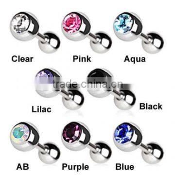 Crystal Gem Ball Cartilage Upper Ear Stud Earring Tragus Helix