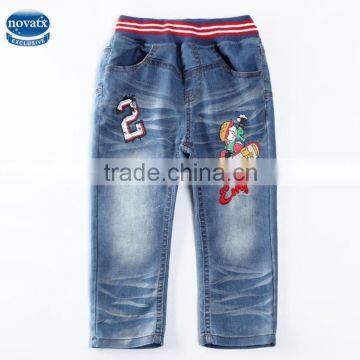 (B5266Y) China manufacture children wear boys jeans embroidery wholesale 100% cotton pants