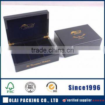 fancy wooden tea box with velvet lid wholesale