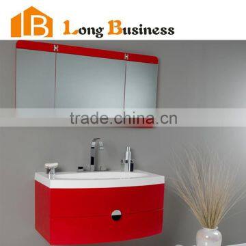 LB-JX2129 MDF lacquer red bathroom cabinet