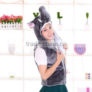 beautiful promotional grey customized plush elephant animal shaped clothes/clothing/costume/garment