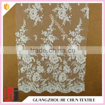 HC-5853-1 Hechun Beading French Net Bridal Lace Fabric for Wedding Dress