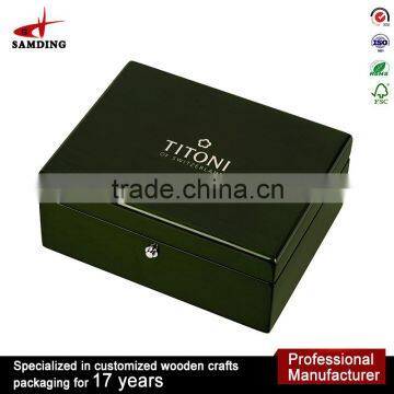 custom logo printed wooden gift boxes for wholesale