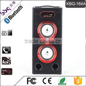 BBQ KBQ-164A 20W 2000mAh Multiple Designs Newest Plating Horn LED Screen Wooden Bluetooth Speaker