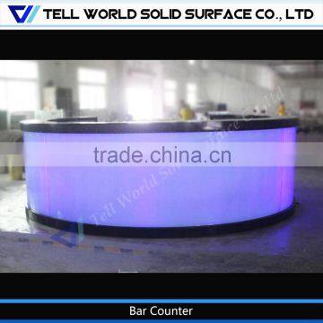 Beauty restaurant led lighting illuminated circle bar counter