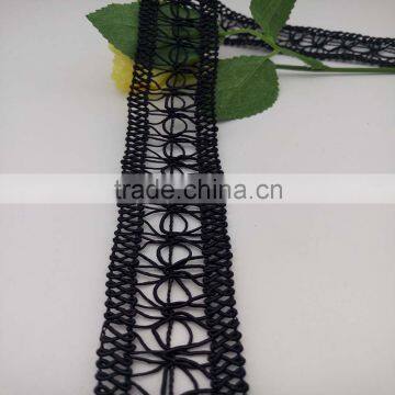 wenzhou kaiyuan manufacturer supply flower embellishment black lace cord braid trim
