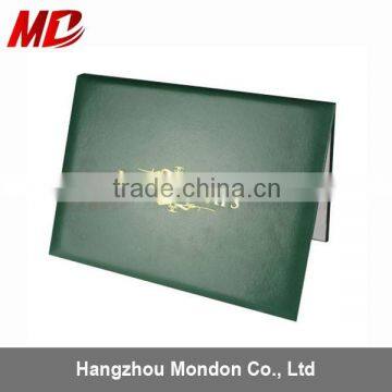 Green Paper Diploma Holder With Four Die Cut Slits -Tent Style