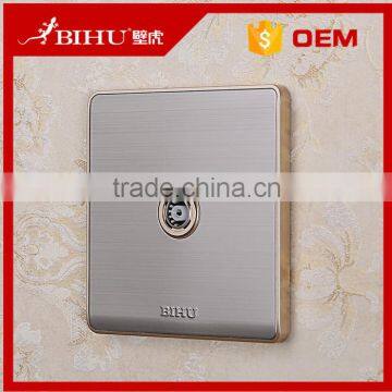 wholesale factory sale single/double TV socket stainless steel wall socket