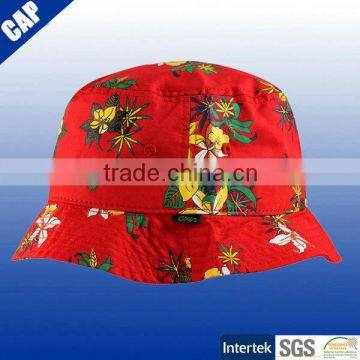 Kids flower printing 100% cotton little brim bucket hat