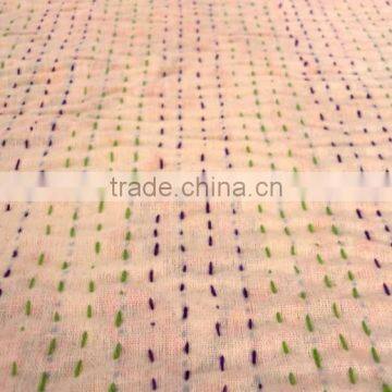 RTHKG-8 Paisley Printed Cotton Fabric Vintage Bedspread Wholesaler Traditional Handmade Stitching Gudri Throw Kantha Jaipur photo-5