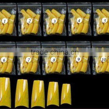 500 Yellow Coloured Fake French Nail Tip Nail Art