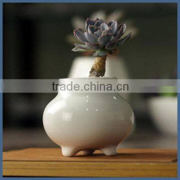Home decoration mini white ceramic flower pot