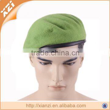 Autumn and winter real wool thick military beret cap