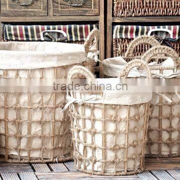 hemp rope clothes storage basket