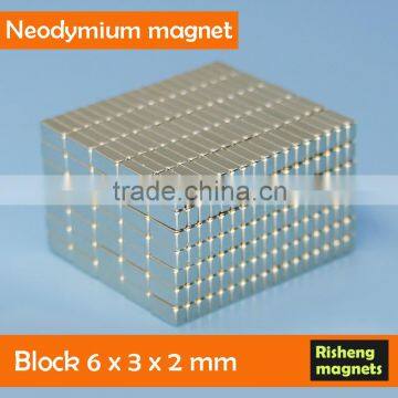 NdFeB magnet 6x3x2mm block magnet manufacturers china