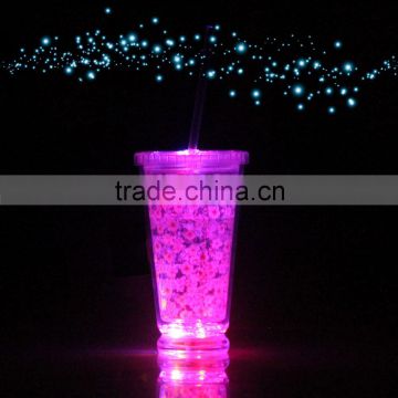 Double Walled Plastic Promotional Flashing Cup