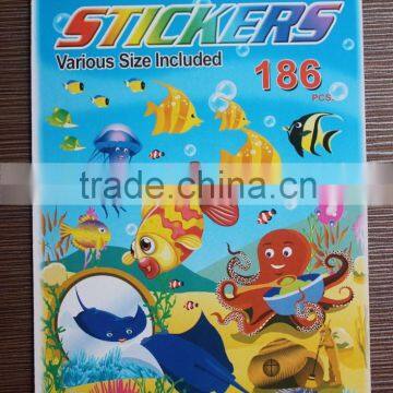 2015 hot sale eco-friendly children cartoon colorful removable sticker book