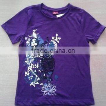 Girls short sleeve t.shirts with Flock print