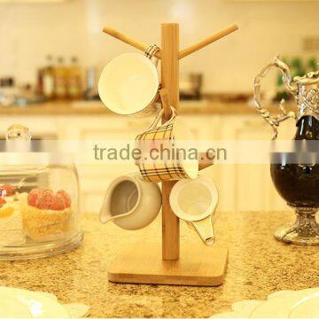 Bamboo cup hanger rack