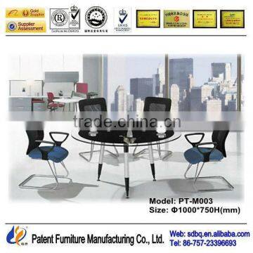 PT-M003 WorkWell office furniture supply standard high gloss office glass desk with metal legs good quality